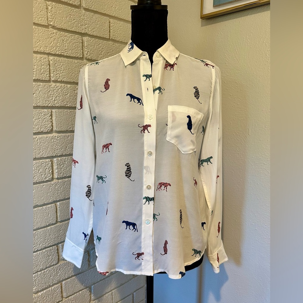 Rails Kathryn Multi Wild Cat Casual Button Down Shirt